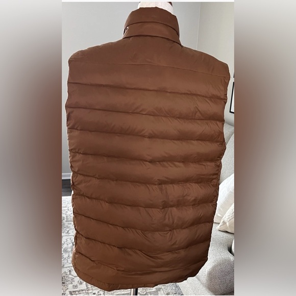Lands End Mens Down Puffer Vest Medium 38-40 Brown Full Zip Sleeveless Outerwear - Picture 6 of 10
